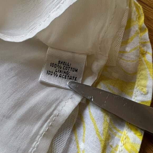 Lilly Pulitzer Size 6 Yellow & White Floral Swiss Dot Cotton Strapless Dress - Picture 3 of 16